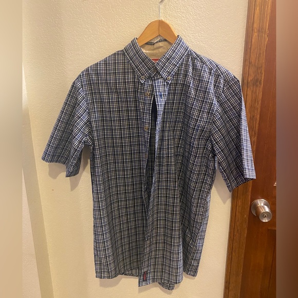Wrangler men's plaid short-sleeve button-down size S - Picture 1 of 4